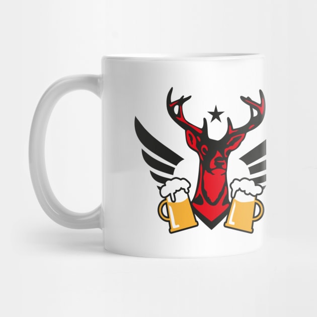 163 Cool Deer Wings Beer drinking Team Prost Party by Margarita7